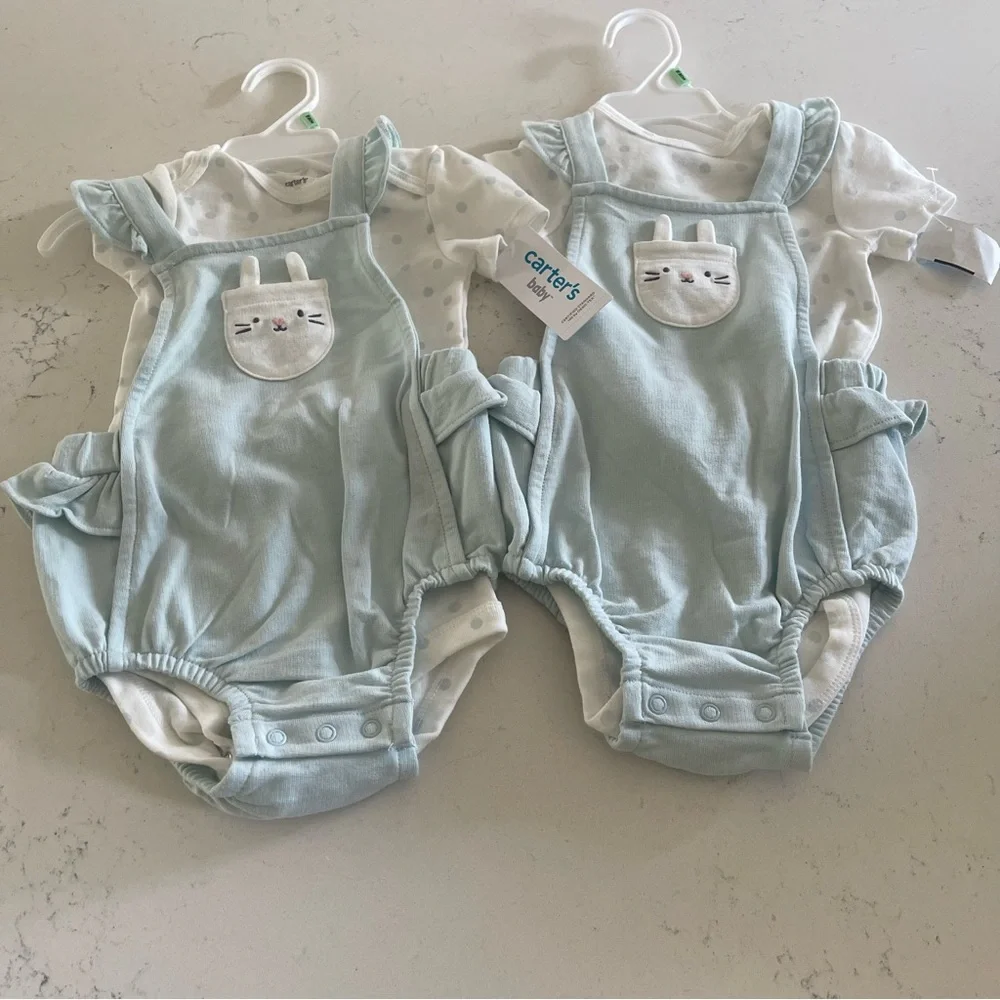 Carters 18 months twin spring summer bunny‎ outfits 18 months Easter